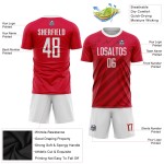 Jersey Sublimation Custom White Uniform Soccer Red Jersey Sublimation Custom White Uniform Soccer Red