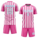 Uniform Sublimation White-Light Custom Soccer Jersey Blue Pink Uniform Sublimation White-Light Custom Soccer Jersey Blue Pink