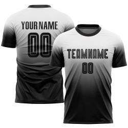 Soccer Fade Jersey White Sublimation Black Uniform Custom Fashion