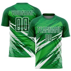 Soccer Custom Green Uniform Jersey White Sublimation Kelly