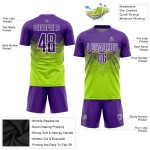 Purple-White Sublimation Custom Jersey Green Neon Soccer Uniform Purple-White Sublimation Custom Jersey Green Neon Soccer Uniform