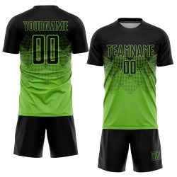 Uniform Soccer Sublimation Black Jersey Neon Custom Green