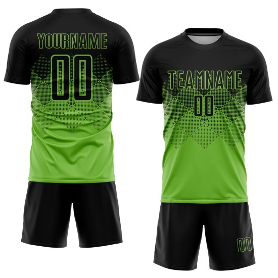 Uniform Soccer Sublimation Black Jersey Neon Custom Green Uniform Soccer Sublimation Black Jersey Neon Custom Green