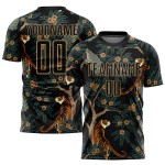 Black Gold Jersey Tiger Uniform Old Custom And Peacock Sublimation Soccer Black Gold Jersey Tiger Uniform Old Custom And Peacock Sublimation Soccer