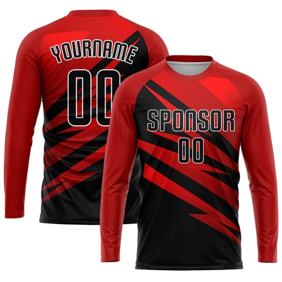 Soccer Red Uniform Black-White Sublimation Jersey Custom Soccer Red Uniform Black-White Sublimation Jersey Custom