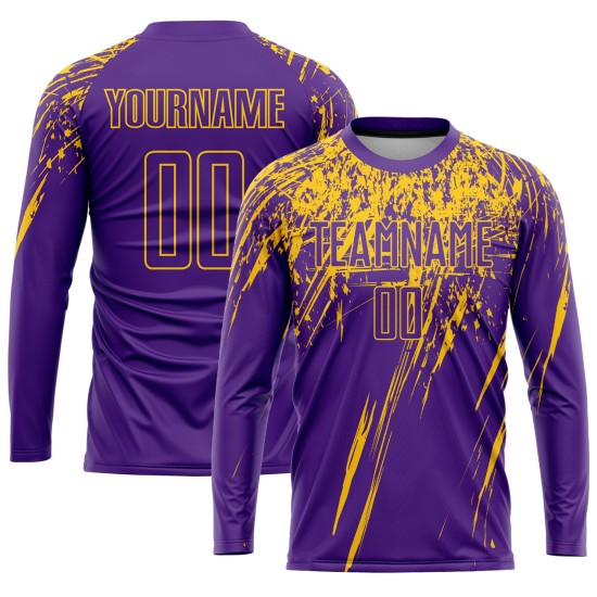 Purple Jersey Custom Uniform Soccer Yellow Sublimation Purple Jersey Custom Uniform Soccer Yellow Sublimation