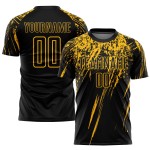 Soccer Gold Black Uniform Jersey Custom Sublimation Soccer Gold Black Uniform Jersey Custom Sublimation