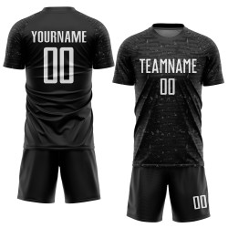 Soccer Sublimation Black White Jersey Custom Uniform