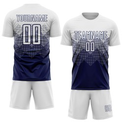 Uniform Soccer White Custom Jersey Navy Sublimation