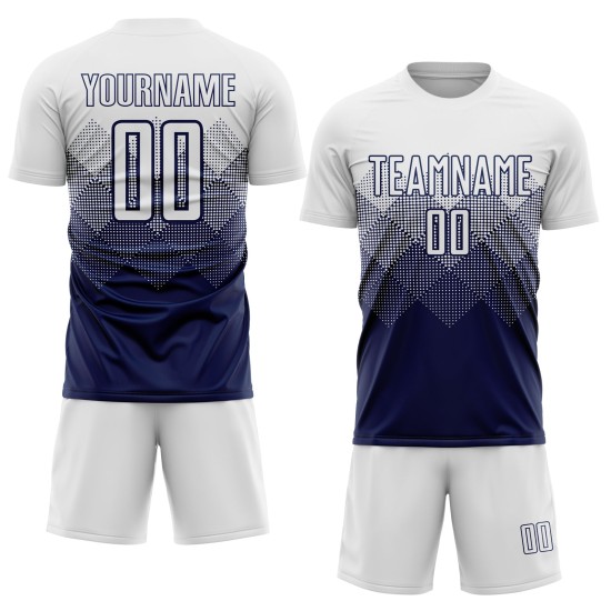Uniform Soccer White Custom Jersey Navy Sublimation Uniform Soccer White Custom Jersey Navy Sublimation