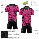 Custom Pink Sublimation Uniform Black Jersey Soccer Custom Pink Sublimation Uniform Black Jersey Soccer