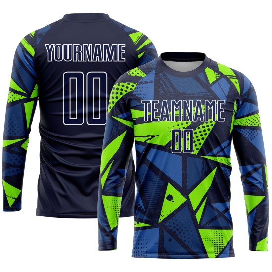 Soccer Sublimation Custom Jersey Uniform Navy Navy-Neon Green Soccer Sublimation Custom Jersey Uniform Navy Navy-Neon Green