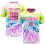 Tie Sublimation Custom Uniform Pink-White Dye Jersey Soccer Tie Sublimation Custom Uniform Pink-White Dye Jersey Soccer