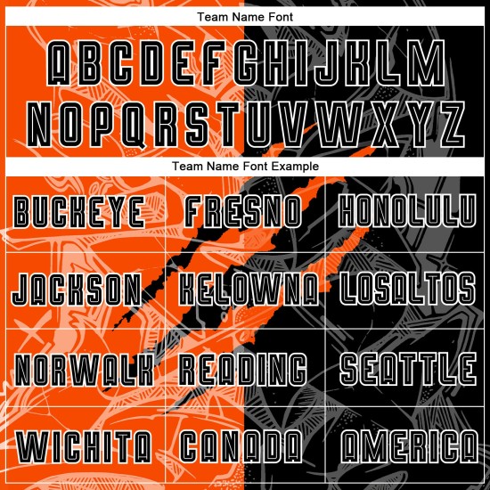 Black-Orange Soccer Scratch Graffiti Custom Uniform Pattern Jersey Sublimation Black-Orange Soccer Scratch Graffiti Custom Uniform Pattern Jersey Sublimation