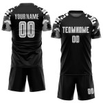 Soccer Uniform Custom Sublimation White-Camo Jersey Black Soccer Uniform Custom Sublimation White-Camo Jersey Black