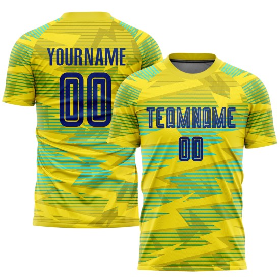 Uniform Sublimation Royal-Light Blue Custom Soccer Jersey Gold Away Uniform Sublimation Royal-Light Blue Custom Soccer Jersey Gold Away