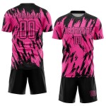 Custom Pink Sublimation Uniform Black Jersey Soccer Custom Pink Sublimation Uniform Black Jersey Soccer