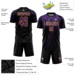 Black Custom Jersey Soccer Sublimation Purple-Gold Uniform Black Custom Jersey Soccer Sublimation Purple-Gold Uniform