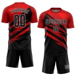 Soccer Red Uniform Black-White Sublimation Jersey Custom Soccer Red Uniform Black-White Sublimation Jersey Custom