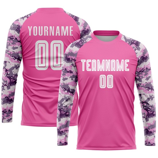 Pink Sublimation Custom Soccer White-Camo Uniform Jersey Pink Sublimation Custom Soccer White-Camo Uniform Jersey