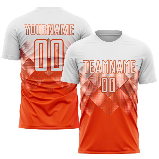 Custom White Sublimation Uniform Jersey Orange Soccer Custom White Sublimation Uniform Jersey Orange Soccer
