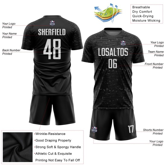 Soccer Sublimation Black White Jersey Custom Uniform Soccer Sublimation Black White Jersey Custom Uniform