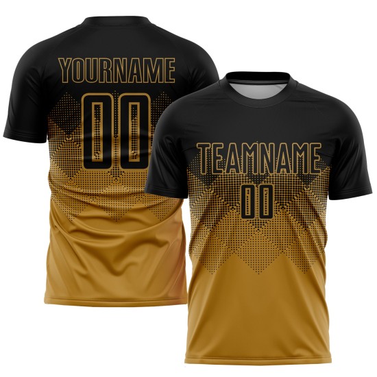 Uniform Old Soccer Sublimation Gold Custom Black Jersey Uniform Old Soccer Sublimation Gold Custom Black Jersey