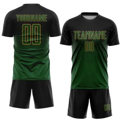 Soccer Sublimation Uniform Jersey Black Gold Green-Old Custom