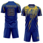 Royal Jersey Uniform Custom Yellow Soccer Sublimation Royal Jersey Uniform Custom Yellow Soccer Sublimation