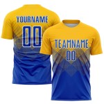 Uniform Gold Sublimation Royal-White Soccer Custom Jersey Uniform Gold Sublimation Royal-White Soccer Custom Jersey