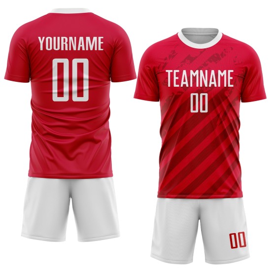 Jersey Sublimation Custom White Uniform Soccer Red Jersey Sublimation Custom White Uniform Soccer Red