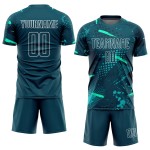 Green-Teal Uniform Jersey Soccer Sublimation Custom Green Green-Teal Uniform Jersey Soccer Sublimation Custom Green