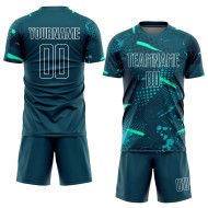 Green-Teal Uniform Jersey Soccer Sublimation Custom Green Green-Teal Uniform Jersey Soccer Sublimation Custom Green