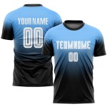 White-Black Uniform Jersey Fashion Fade Powder Soccer Blue Sublimation Custom White-Black Uniform Jersey Fashion Fade Powder Soccer Blue Sublimation Custom