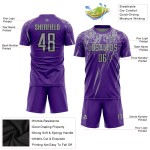 Purple Soccer Custom Gray-Black Uniform Jersey Sublimation Purple Soccer Custom Gray-Black Uniform Jersey Sublimation