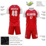 Soccer White Away Uniform Sublimation Red Custom Jersey Soccer White Away Uniform Sublimation Red Custom Jersey
