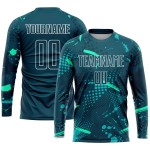 Green-Teal Uniform Jersey Soccer Sublimation Custom Green Green-Teal Uniform Jersey Soccer Sublimation Custom Green