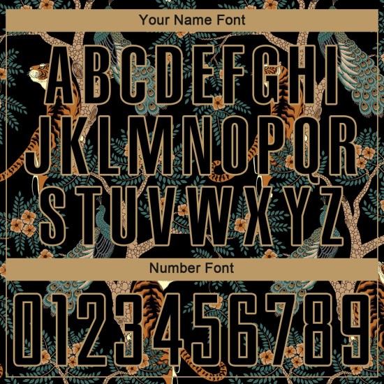 Black Gold Jersey Tiger Uniform Old Custom And Peacock Sublimation Soccer Black Gold Jersey Tiger Uniform Old Custom And Peacock Sublimation Soccer