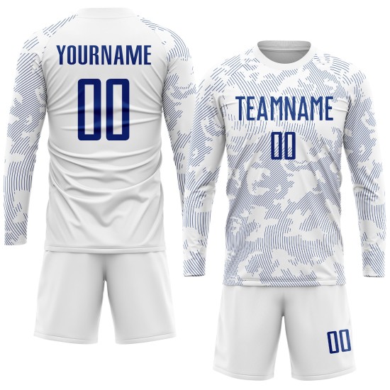 Royal Custom White Jersey Uniform Soccer Sublimation