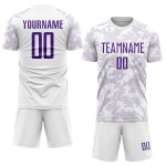 Sublimation Jersey Soccer Uniform White Purple Custom Sublimation Jersey Soccer Uniform White Purple Custom