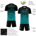 Black Uniform Soccer Jersey Sublimation Teal Custom Black Uniform Soccer Jersey Sublimation Teal Custom