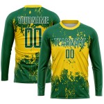 Jersey Green Green-Gold Custom Uniform Soccer Sublimation Jersey Green Green-Gold Custom Uniform Soccer Sublimation