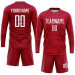 Jersey Soccer Sublimation Uniform Red Custom White Jersey Soccer Sublimation Uniform Red Custom White