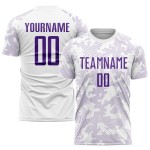 Sublimation Jersey Soccer Uniform White Purple Custom Sublimation Jersey Soccer Uniform White Purple Custom