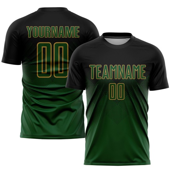 Soccer Sublimation Uniform Jersey Black Gold Green-Old Custom Soccer Sublimation Uniform Jersey Black Gold Green-Old Custom