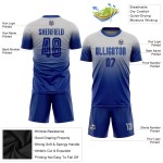 Fashion Custom Jersey Uniform Royal Fade Gray Soccer Sublimation Fashion Custom Jersey Uniform Royal Fade Gray Soccer Sublimation
