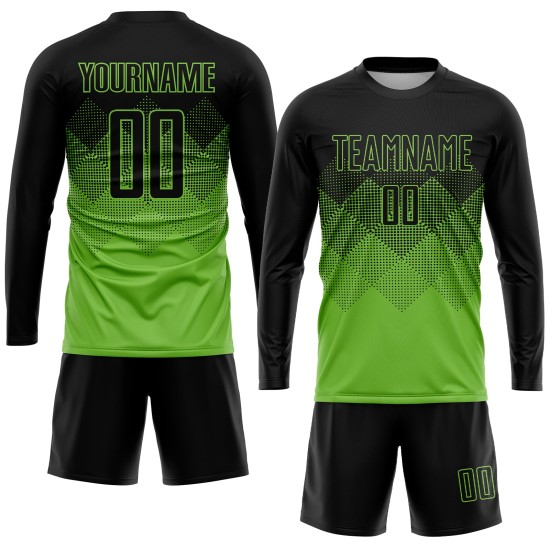 Uniform Soccer Sublimation Black Jersey Neon Custom Green Uniform Soccer Sublimation Black Jersey Neon Custom Green