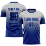 Fashion Custom Jersey Uniform Royal Fade Gray Soccer Sublimation Fashion Custom Jersey Uniform Royal Fade Gray Soccer Sublimation
