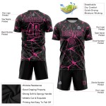 Sublimation Jersey Custom Uniform Pink Soccer Black Sublimation Jersey Custom Uniform Pink Soccer Black