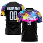 Blue Soccer Jersey Black Uniform White-Light Sublimation Custom Blue Soccer Jersey Black Uniform White-Light Sublimation Custom